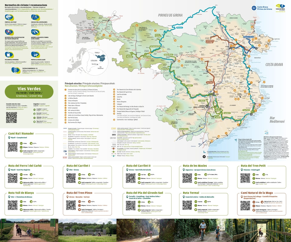 Mapa cicloturisme Vies Verdes i Pirinexus