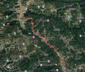 Tram amb perill d'esllavissades