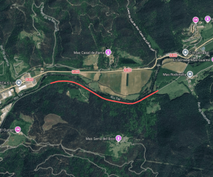 Tram tallat per esllavissades