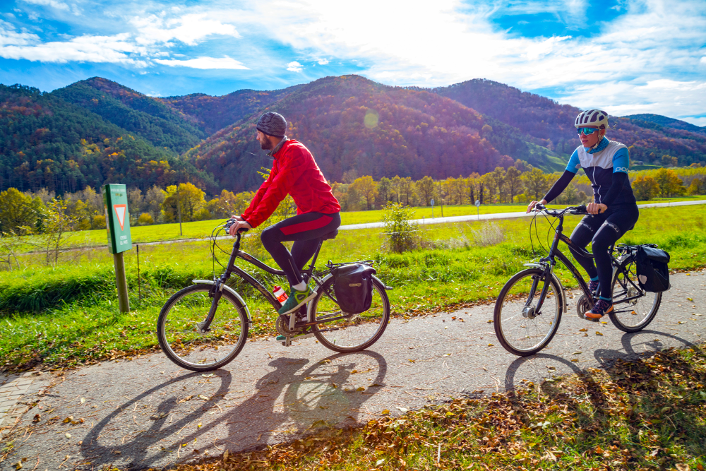 Cyclists on the Iron and Coal Route