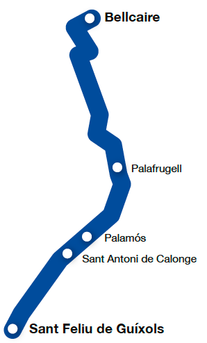 Mapa pueblos etapa Baix Empordà