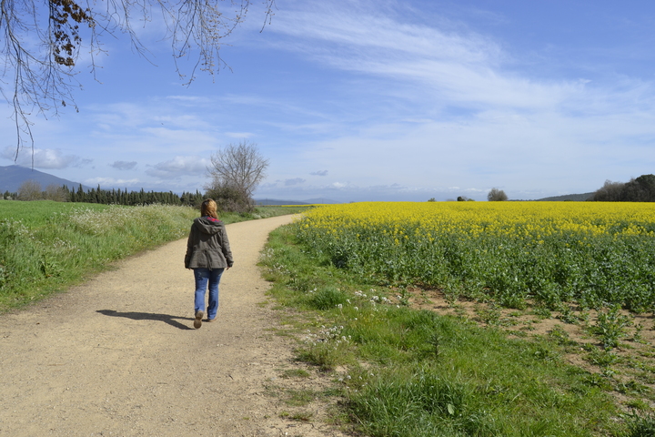 Dad & son cycling in the Girona - Sarrià de Ter Route