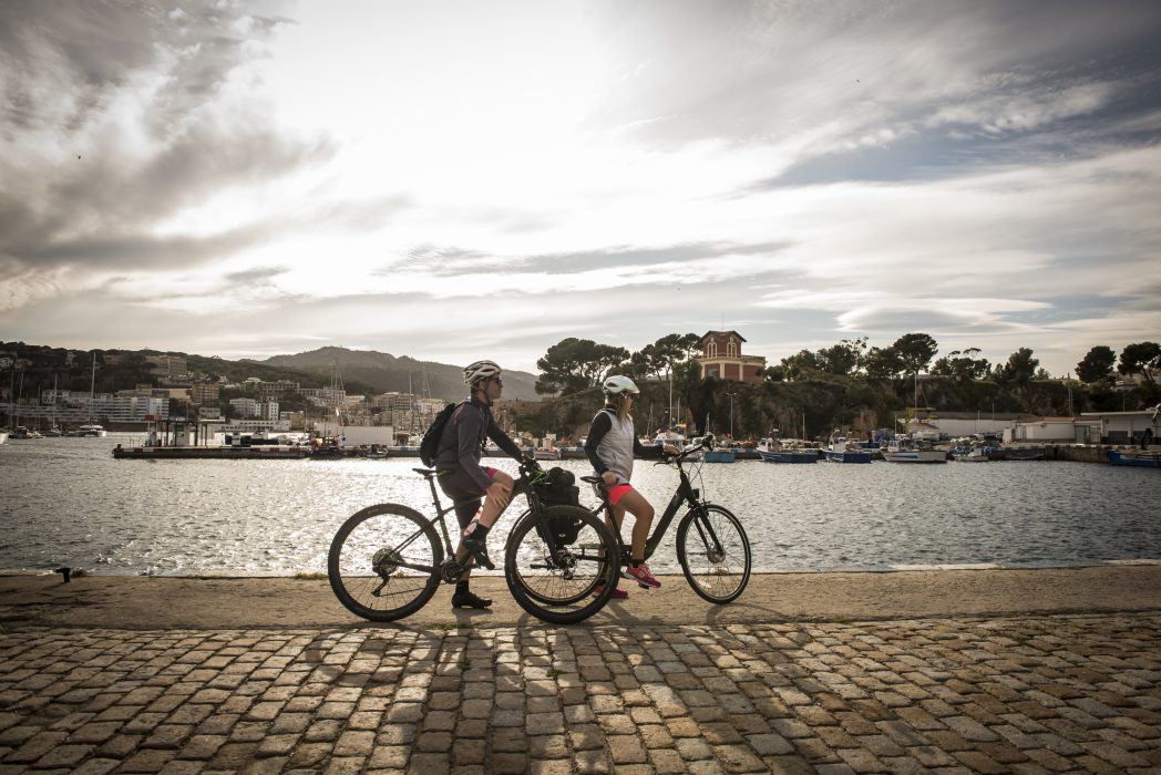 Cyclists in Sant Feliu de Guíxols