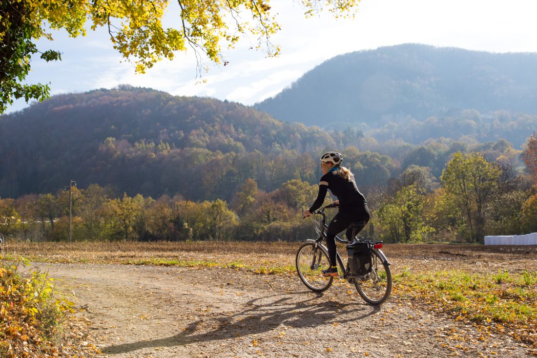 Vallée de Camprodon avec cycliste