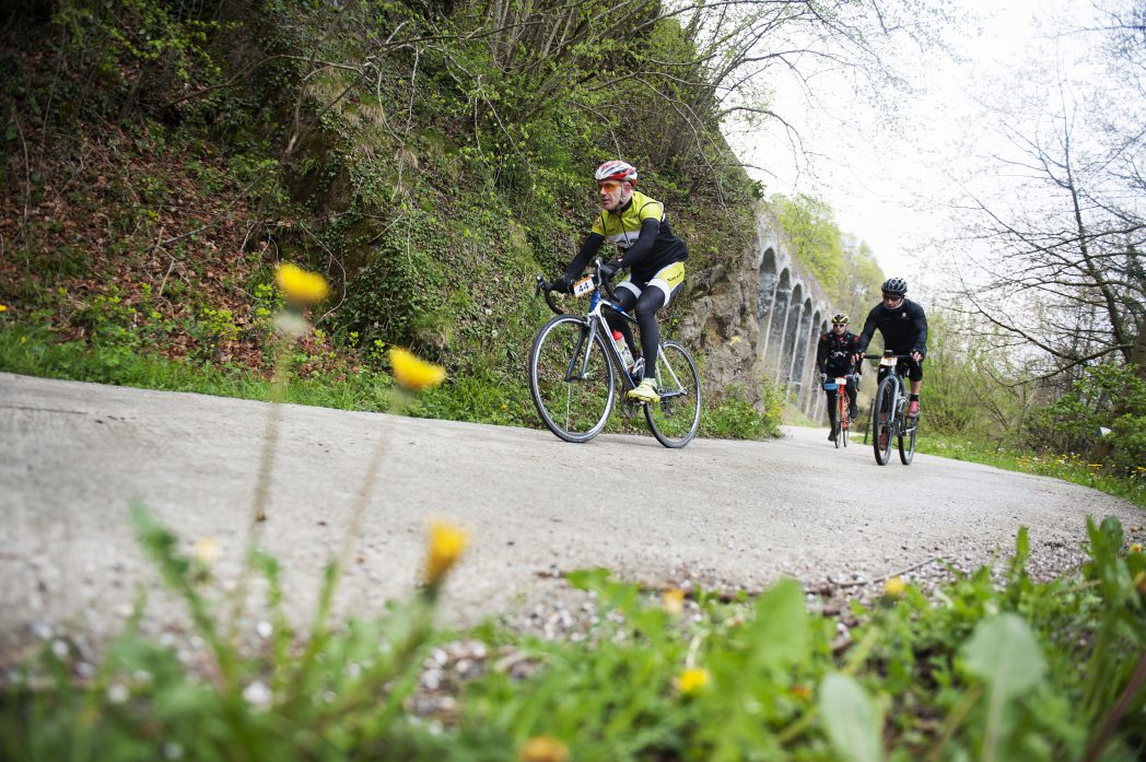 Cyclists in Sant Joan de les Abadesses