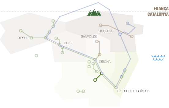 Mapa geogràfic de la Ruta Termal