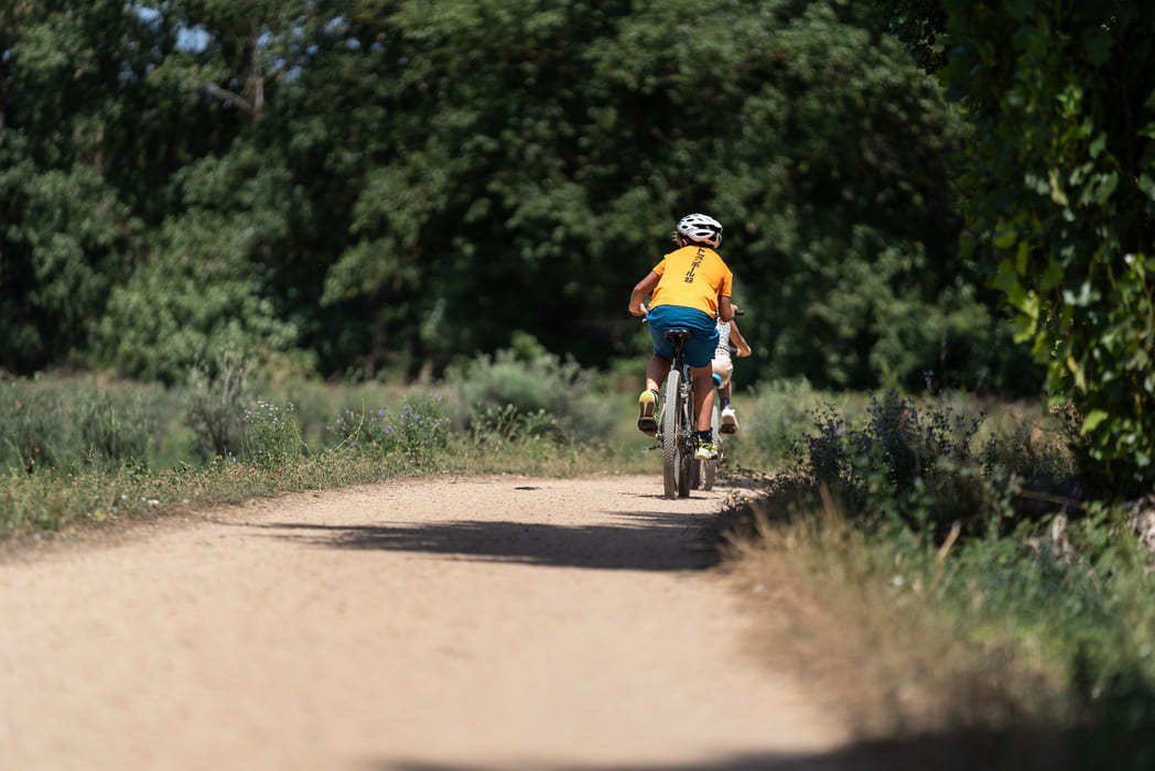 Cyclist in the Little Train Route