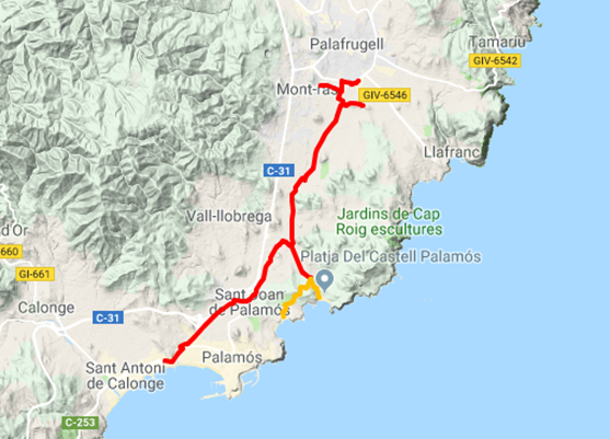 Carte géographique du le Route du Petit Train III