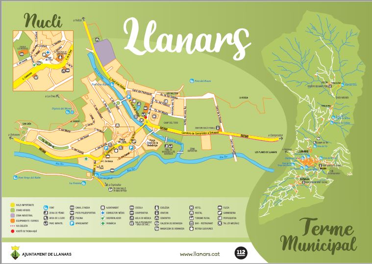 mapa del nucli de Llanars