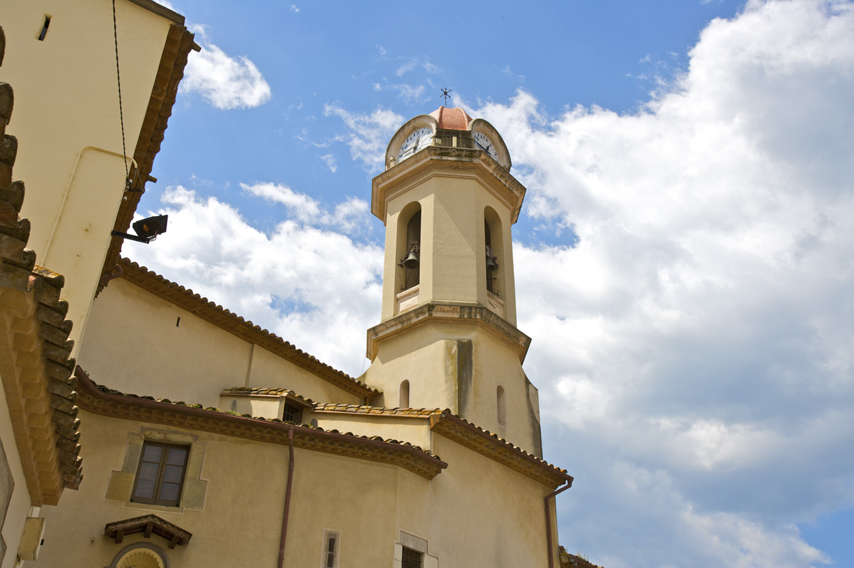 detall del campanar de l'església parroquial de Sant Miquel