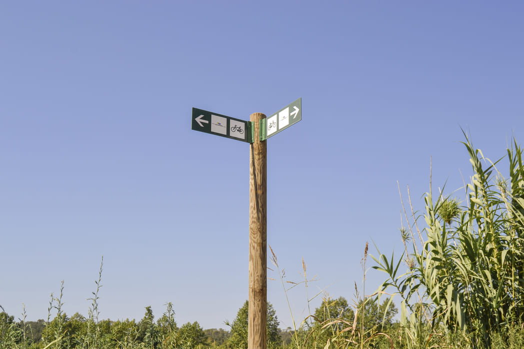 Voie verte Route du Pla Gironès Sud signalisation