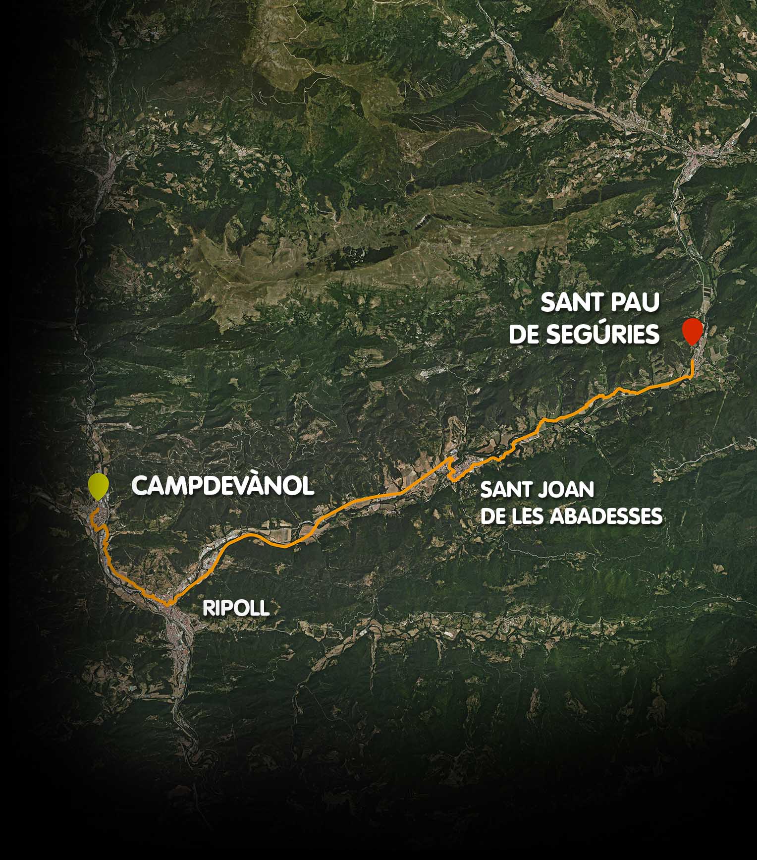 Mapa ruta vías verdes del Ripollès