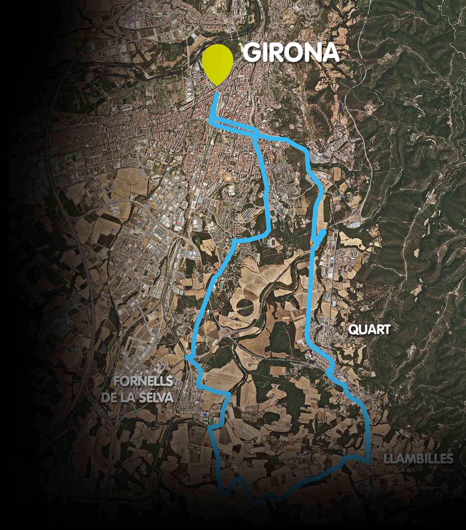 Itinéraire en boucle Sud Gironès carte 20 km