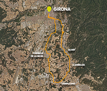 Mapa ruta circular gironès sud 25 km