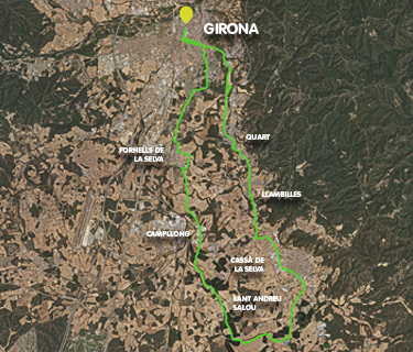 Mapa ruta circular gironès sud 37 km