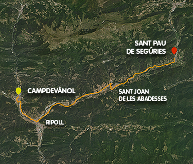 Mapa ruta vies verdes del Ripollès