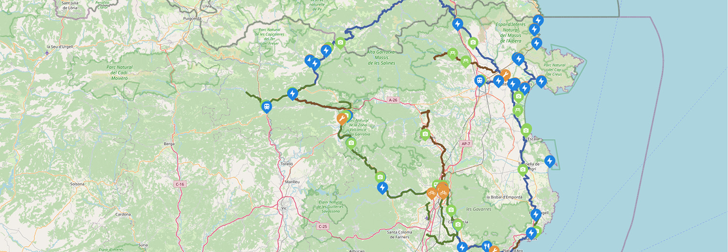 Planificador de rutes Vies Verdes Girona i Pirinexus