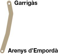 Mapa pobles ruta Garrigàs - Arenys d'Empordà