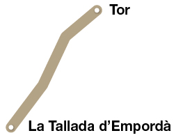 Mapa pobles ruta via local la Tallada d'Empordà - Tor