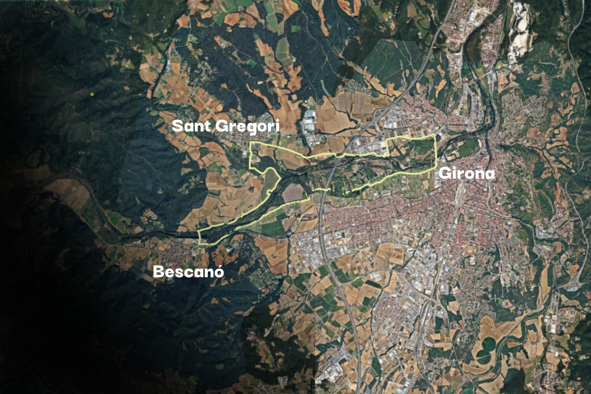 Mapa ruta circular Bescanó Sant Gregori 15 km
