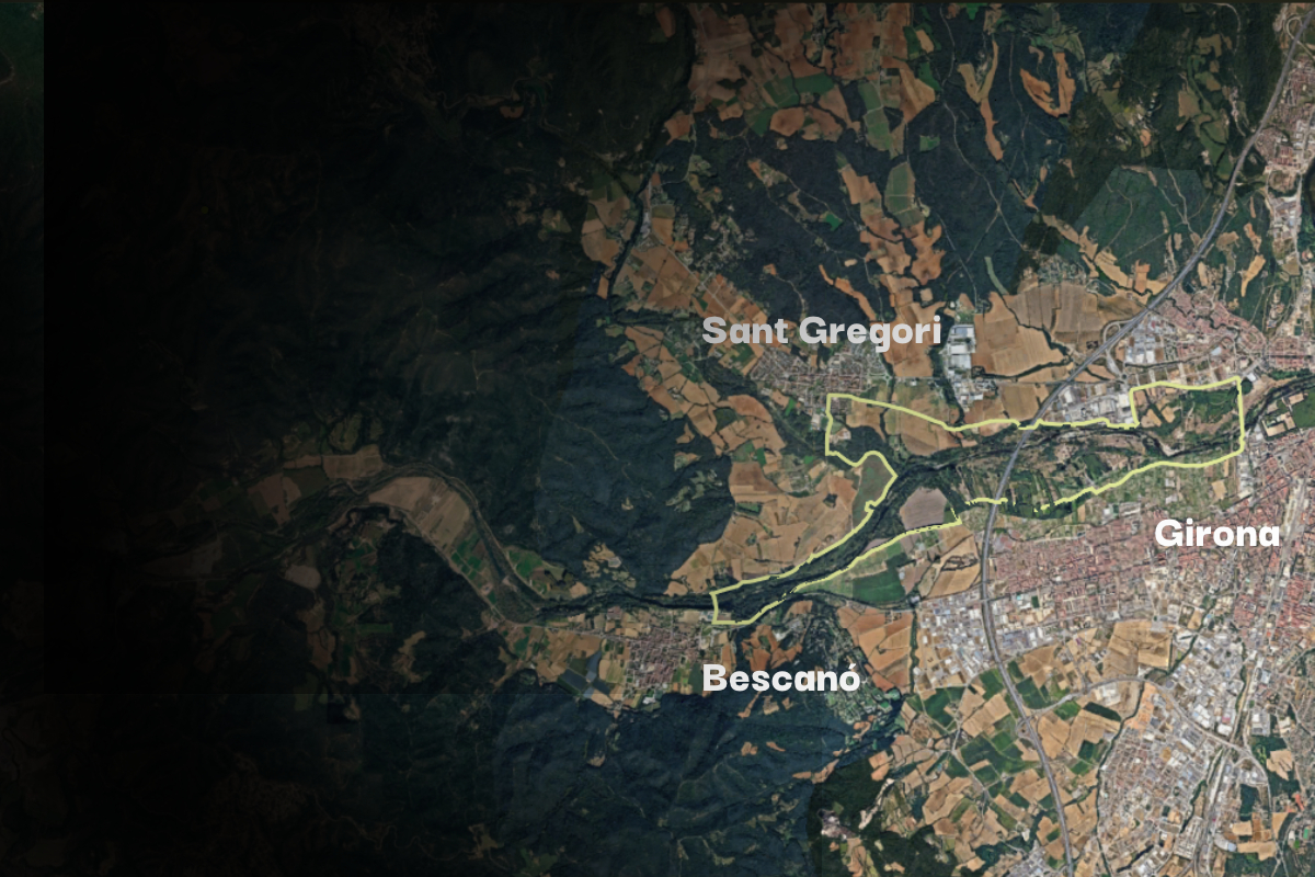 Mapa ruta circular Bescanó Sant Gregori 15 km